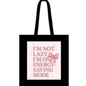 BOGG BAG Black Tote with Pink Bow Design